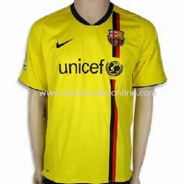 100% Polyester Soccer Jersey with Reinforced Stitching on Shoulders