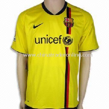 100% Polyester Soccer Jersey with Reinforced Stitching on Shoulders from China