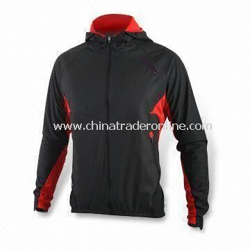 Black Cycling Jersey with 92% Polymide, 8% Spandex Fabrics from China