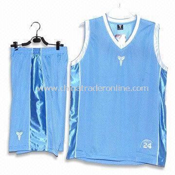 Blue Basketball Jersey, Made of 100 Polyester from China