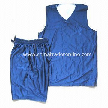 Blue Basketball Jersey with Dry Fit Function, Customized Logos are Welcome from China