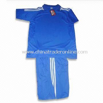 Blue Color Soccer Jersey, Made of 100% Polyester, Customized Designs are Accepted