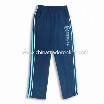 Boys Sports Pants with 100% Polyster and 240 to 260g Fabric Weight