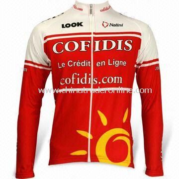 Cycling Jersey with Long Sleeves, Quick-dry Function and Full Heat Transfer Sublimation Printing