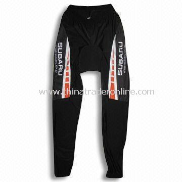 Cycling Long Pants with Mesh/Fleece Inside Attached, Made of Nylon/Lycra, Seamless Sewing