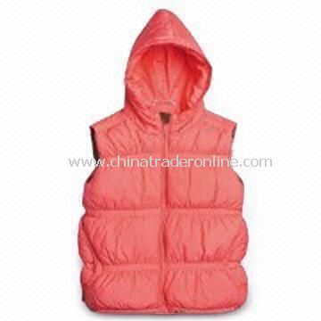 Girls Paige Down Vest with Adjustable Interior Hem Drawcord, Made of 100% Polyester