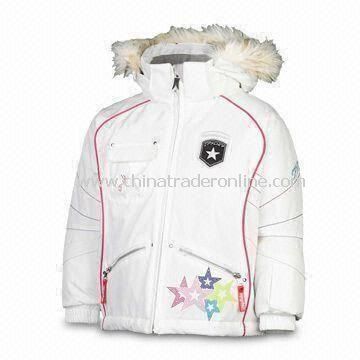 Girls White Bitsy Volt Ski Wear with XL Coating and Thermosoft Insulation