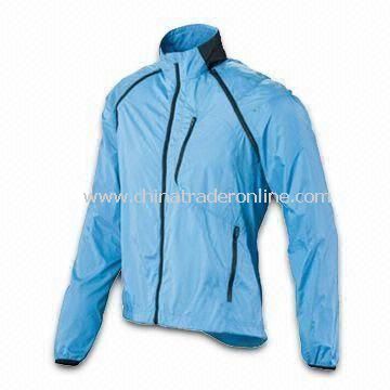 Light Blue Cycling Jersey with 100% Polyester Outshell