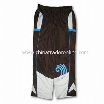 Mens Tricot Mesh Basketball Shorts with Bespoke Labels and Embroidery Logo at Side from China