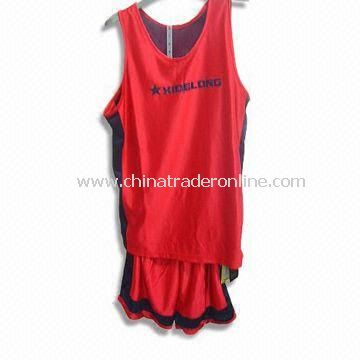 Red Basketball Jersey with Dry Fit Function, Customized Designs are Accepted from China