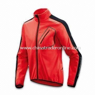 Red Cycling Jersey with Polyester Mesh Lining