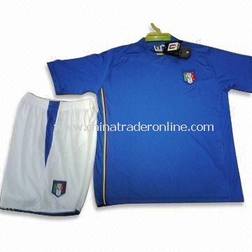 Stylish Soccer Jersey, Made of 100% Polyester with Interlock Neck Trim from China