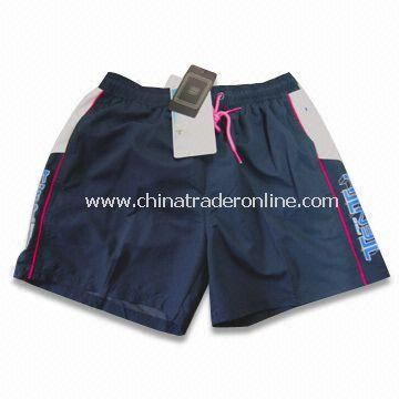 Swim Shorts, Made of 100% Polyester Twill Peach Skin, Available in Blue from China