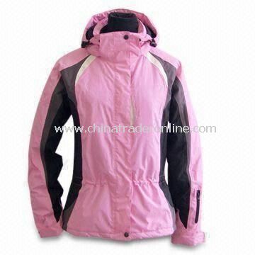 Waterproof Skiwear with Detachable Hood and Polyester Taffeta Lining from China