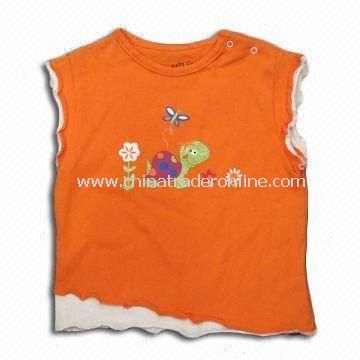 100% Cotton Childrens T-shirt, Available in Various Colors, Customized Requirements are Accepted from China