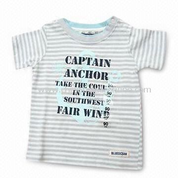 Childrens Cotton T-shirt with Good Hand Feeling, Personalzied Specifications are Welcome from China