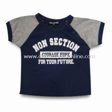 Childrens Cotton T-shirt with Printing, Available in Various Colors from China