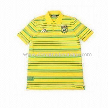 Childrens Polo T-shirt with Stripes, Made of 100% Cotton, Available in Various Sizes