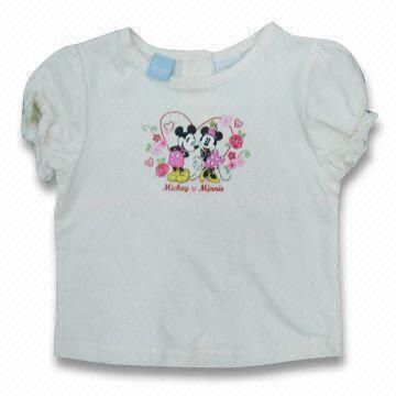 Childrens Round Neck T-shirt, Made of 100% Cotton, Customized Requirements are Accepted from China