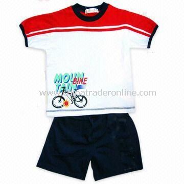 Childrens Suits with T-shirt and Pants, Made of 100% Cotton from China