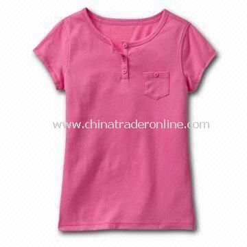 Childrens T-shirt, Made of 100% Cotton, Customized Designs, Logos, and Fabrics are Accepted from China