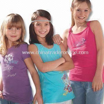 Childrens T-shirt, Made of Pure Cotton, 3-piece Packing from China