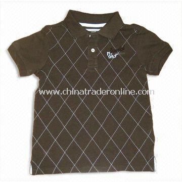 Childrens T-Shirt with 1 x 1 Rib Collar and Sleeve Bottom, Made of 100% Cotton from China