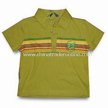 Childrens T-shirt with Collar and Half Sleeves, Customized Requirements are Accepted from China