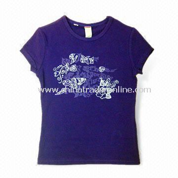 Kids T-shirt in Various Colors, Made of 95% Cotton and 5% Spandex, Various Colors are Available