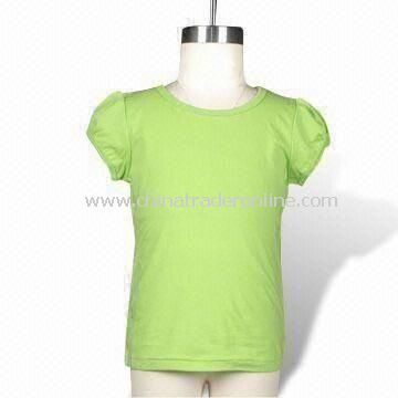 Toddler Girls Basic T-shirt, Made of 160g Cotton Jersey (32S), Available in Various Colors from China