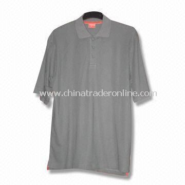 Short-sleeved Mens Golf T-shirt, Made of 100% Cotton with Functional Fabric in Dry Fit from China