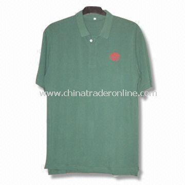 Short-sleeved Mens Golf T-shirt with Cut and Sewn Decoration from China