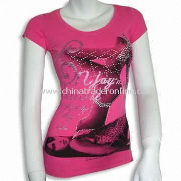 Womens Short-sleeve T-shirt with Cap Sleeves, Available in Various Designs, Sizes and Colors