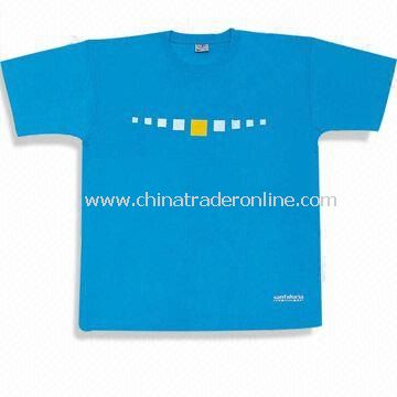 100% Cotton Printed Mens T-shirt with Round Neck, Available in Various Colors