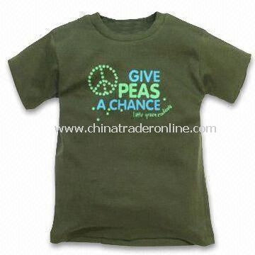 Baby T-shirt in Dark Green Color, with Printed Wordings Design, Available in Various Colors