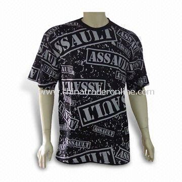 Full Printed Mens T-shirt, Made of 100% Cotton
