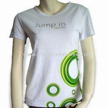 Knitted T-shirt with Water Print, Customized Designs and Logos are Accepted