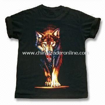 Mens Plastisol Printed T-shirt, Available in Various Colors, Made of Cotton from China