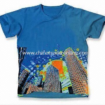 Printed T-Shirt, Made of Cotton, Various Colors are Available from China