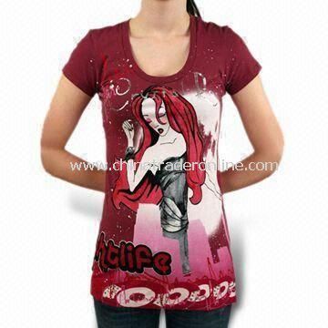 Printed Womens T-shirt, Various Designs and Sizes are Available