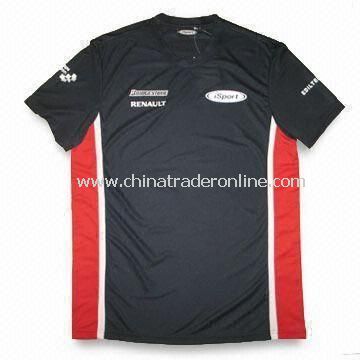 Racing Allover Printed Fitted T-shirt with Cap Sleeves and Branded Neck Label