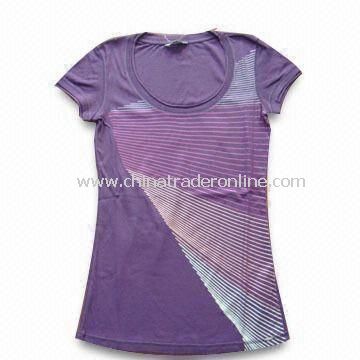 T-shirt, Available in Discharge/Silver Print, Fashionable Design, Suitable for Women