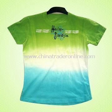 Tie-dyed Womens T-shirt Decorated with Pigment Print