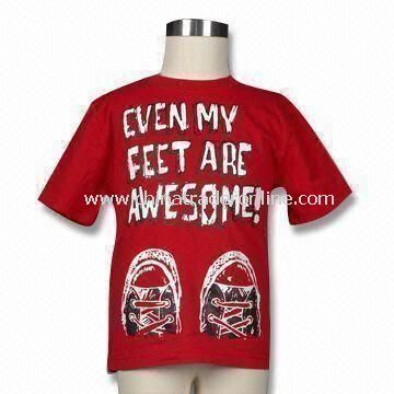 Toddler Boys Printed T-shirt, Made of 160g Cotton Jersey, Available in Various Colors from China