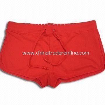 Ladies Sports Shorts , Made of Cotton, Polyester and Spandex, Available in Red