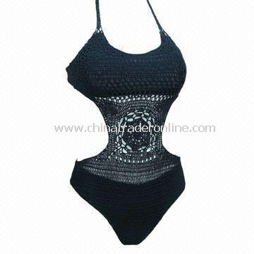 Ladies Swimsuit with Crochet Hook, Made of 80% Polyamide and 20% Elastane from China