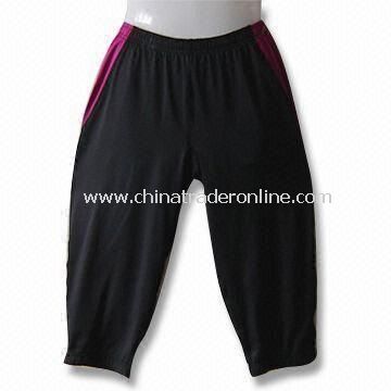 Mens Capris in Black with Wicking and Anti-microbial Features from China