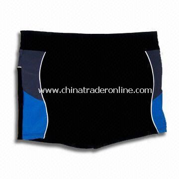 One-piece Swimwear in Black, Gray and Blue Combination, Made of 82% Nylon and 18% Spandex