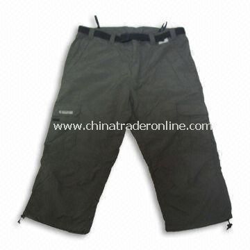 Pants with Nylon 228T Taslan Material and Adjustable Belt