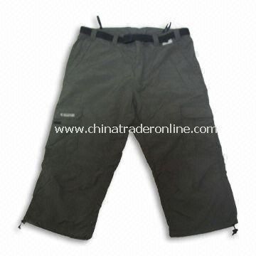 Pants with Nylon 228T Taslan Material and Adjustable Belt from China